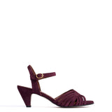 Hermine 50 Stiletto Nubuck Heels in Fig Violet
