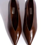Phia 55-Pin Crinkled Polished Goat in Caramel Brown