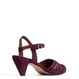Hermine 50 Stiletto Nubuck Heels in Fig Violet