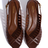 Carminho 40 Glossy Lambskin and Mesh Chocolate