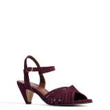 Hermine 50 Stiletto Nubuck Heels in Fig Violet