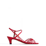 Scarlet Savannah 40 Hand-Crocheted Wrinkled Polished Goat Leather