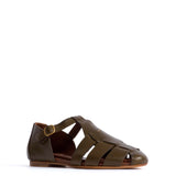 Lain Flats Soft Vegan Leather in Forest Green