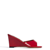 Gwen 75 Wedges - Polished Soft Calfskin in Ruby Red