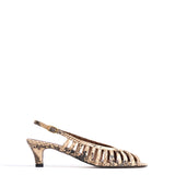 Carminho 40 Stiletto Snake Leather in Natural Sand