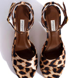Jolie 85 Leopard Print Satin Platform Shoes