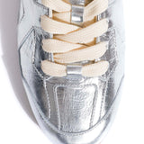 Metallic Silver Sneakerina with Crinkled Sheepskin