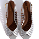 Carminho 40 Metallic Goat Leather and Mesh Silver Tinklinis