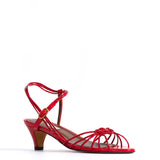 Scarlet Savannah 40 Hand-Crocheted Wrinkled Polished Goat Leather