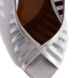 Carminho 40 Metallic Goat Leather and Mesh Silver Tinklinis