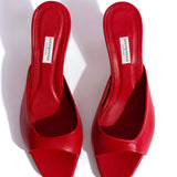Mazy 55 Shiny Faux Leather in Ruby Red
