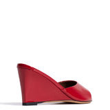 Gwen 75 Wedges - Polished Soft Calfskin in Ruby Red