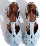Therese 55 Distressed Denim in Deep Blue