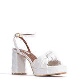 Aliza 85 Platform Denim White Distressed