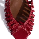 Carminho 40 Handcrafted Leather Garnet with Crochet Detailing