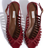 Carminho 40 Handcrafted Leather Garnet with Crochet Detailing