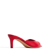 Mazy 55 Shiny Faux Leather in Ruby Red