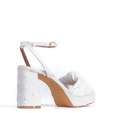 Aliza 85 Platform Denim White Distressed