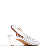 Carminho 40 Metallic Goat Leather and Mesh Silver Tinklinis
