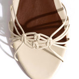 Savannah 40 Hand-Painted Crinkled Polished Goat Leather in Sand White
