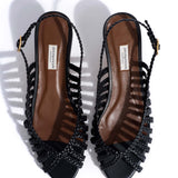 Carminho Black Hand-Crocheted Leather