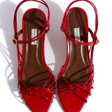 Scarlet Savannah 40 Hand-Crocheted Wrinkled Polished Goat Leather