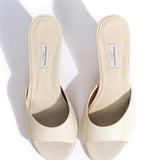 Gwen 75 Wedge Sandals in Blizgantis Leather and Suede - White Sand and Antique White