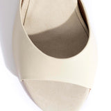 Gwen 75 Wedge Sandals in Blizgantis Leather and Suede - White Sand and Antique White
