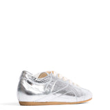Metallic Silver Sneakerina with Crinkled Sheepskin