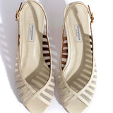 Carminho 40 Shimmering Sheepskin and Mesh in White Sand