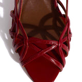 Scarlett 50 Wrinkled Polished Goat Leather Cat Design in Garnet