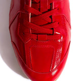 Scarlet Ruffled Polished Goat Leather Sneakers