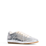 Metallic Silver Sneakerina with Crinkled Sheepskin
