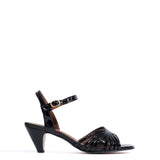 Hermine 50 Stiletto Polished Black Crocodile Leather