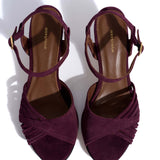 Hermine 50 Stiletto Nubuck Heels in Fig Violet