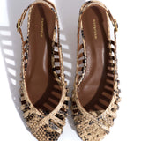 Carminho 40 Stiletto Snake Leather in Natural Sand