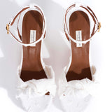 Aliza 85 Platform Denim White Distressed