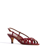 Scarlett 50 Wrinkled Polished Goat Leather Cat Design in Garnet