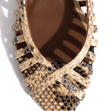 Carminho 40 Stiletto Snake Leather in Natural Sand