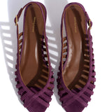 Carminho 40 Stiletto Nubuck Heels in Fig Violet