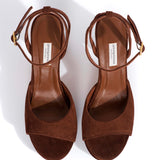 Jolie 85 Chocolate Nubuck Platform Heels