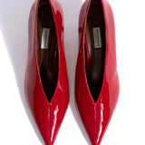 Phia 55-Pin Polished Soft Calfskin in Ruby Red