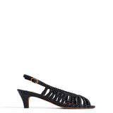 Carminho Black Hand-Crocheted Leather