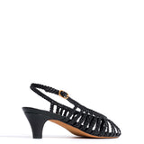 Carminho Black Hand-Crocheted Leather