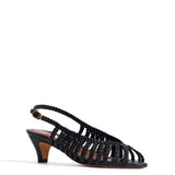 Carminho Black Hand-Crocheted Leather