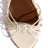 Savannah 100 Hand-Painted Crinkled Polished Goat Leather in White Sand