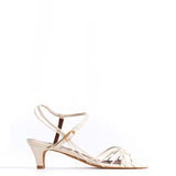 Savannah 40 Hand-Painted Crinkled Polished Goat Leather in Sand White