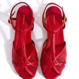 Therese 20 Sparkling Sheep Slippers with Ruby Red Netting