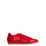 Scarlet Ruffled Polished Goat Leather Sneakers