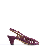 Carminho 40 Stiletto Nubuck Heels in Fig Violet
